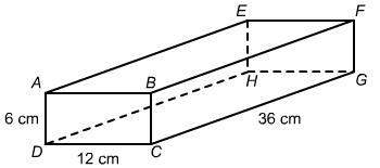 What is the area of a cross section that is parallel to face cdhg ?  enter y