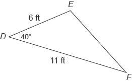 What is the length of ef?  enter your answer as a decimal in the box. round only your final a