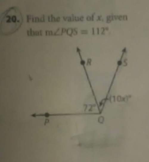 Find the value of x, given that m&lt; pqs = 112(already answered.)