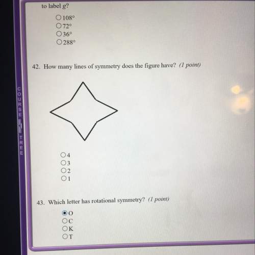 How many lines of symmetry does the figure have?  a. 4 b. 3 c. 2 d. 1