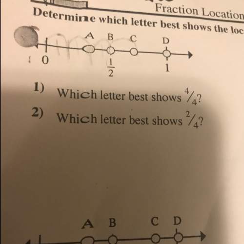 Which letter best shows the location of the fraction