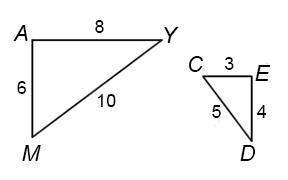 Are the two triangles similar? if so, state the reason and the similarity statement.