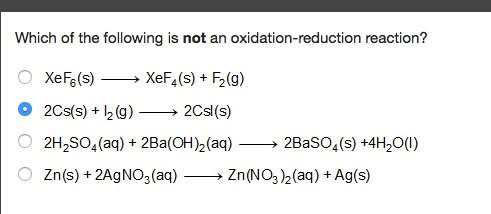 Which of the following is not an oxidation-reduction reaction?  (pictured below)