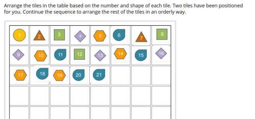 Arrange the tiles in the table based on the number and shape of each tile. two tiles have been posit