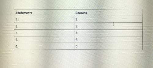 Fill in the following 5 statements and 5 reasons used to complete this proof.