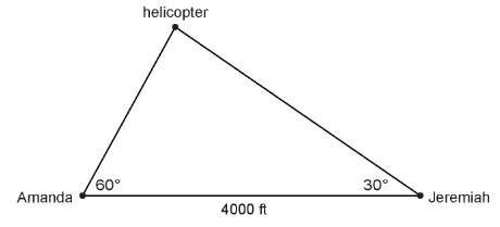 Me! i'm not so good with trigonometry! will mark the ! amanda and jeremiah are standing on the sa