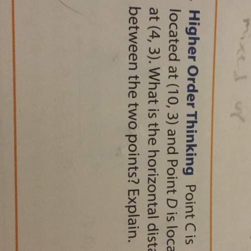 Point c is located at (10, 3) and point d is located at (4, 3). what is the horizontal distance betw