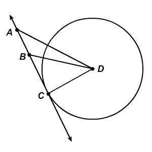 Bc is tangent to circle d at point c. the measure of ∠bdc is 35º. what is the measure of ∠dbc?