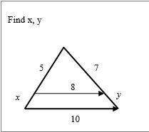 Find x and y for the following problem.