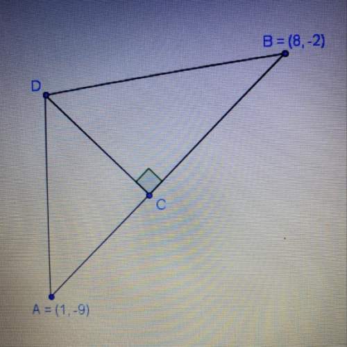 In the diagram, the areas of aadc and adcb are in a ratio of 3: 4. what are the coordinates of point