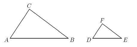 Suppose that m∠a = m∠d. which other fact would guarantee that the triangles are similar?
