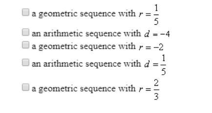 Which of the following sequences are convergent? select all that apply