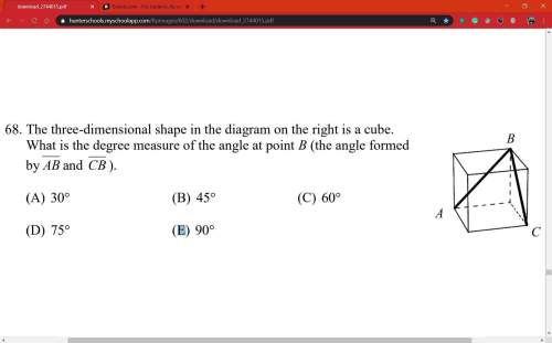 The three-dimensional shape in the diagram on the right is a cube. what is the degree measure
