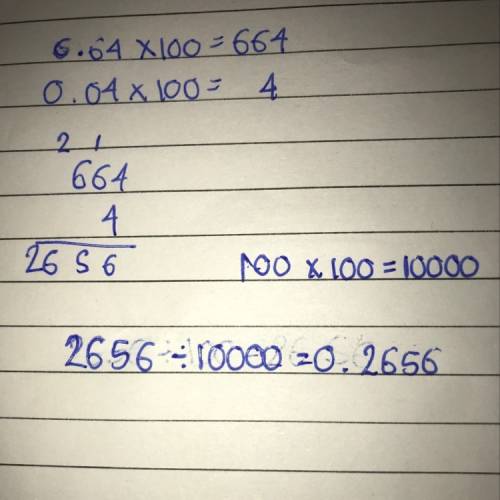 What’s 6.64 divided by 0.04 and how do i work it out