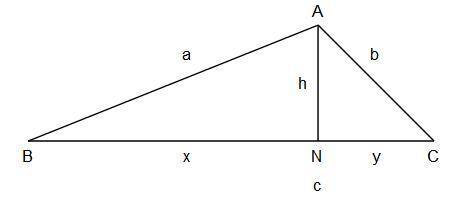In the right ΔABC, AN is the altitude to the hypotenuse. Find BN, AN, and AC, if AB=2√5 in and NC= 1
