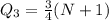 Q_3 = \frac{3}{4}(N + 1)