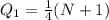 Q_1 = \frac{1}{4}(N + 1)