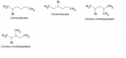 How many 2º alkyl bromides, neglecting stereoisomers, exist with the formula c6h13br?