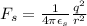 F_s = \frac{1}{4\pi  \epsilon_s} \frac{q^2}{r^2}