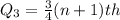 Q_3 = \frac{3}{4}(n+1)th