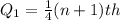 Q_1 = \frac{1}{4}(n+1)th