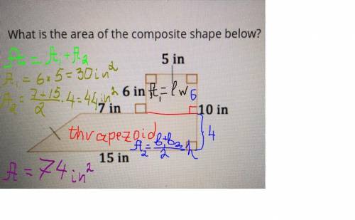 Help.Find the area of the composite shape