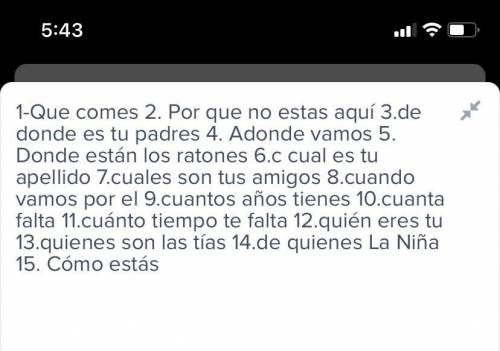 ITS SPANISH
Write a question that contains each Spanish question word