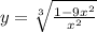 y = \sqrt[3]{\frac{1 - 9x^{2} }{x^{2} } }