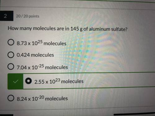 How many molecules are in 145 g of aluminum sulfate?