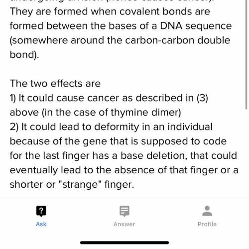 Explain at least three ways in which a mutation in an individual's DNA could occur, and describe at