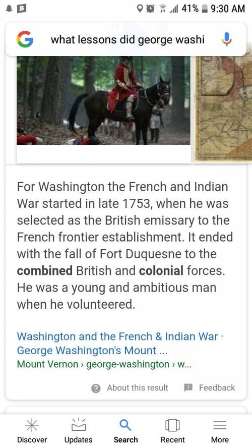 What lessons did george washington learn from the french and indian war?