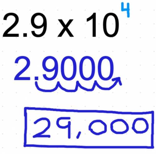 Mount everest is over 2.9 x 10^4 feet tall. in standard form that is