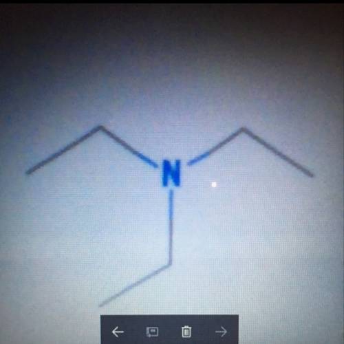 Draw the structure of triethylamine, which has the formula n(c2h5)3.