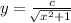 y=\frac{c}{\sqrt[]{x^2+1} }