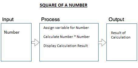 Draw the ipo chart for a program that reads a number from the user and display the square of that nu