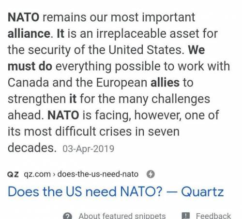 Do we still have a need for alliances such as NATO? Why or why not