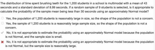 The distribution of time spent brushing teeth for the 1,200 students in a school is multimodal with