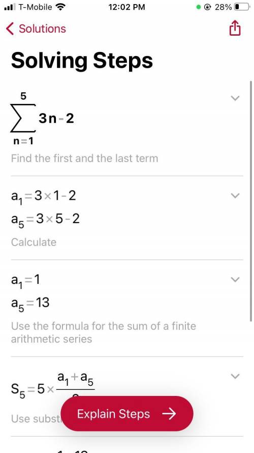 What is the sum of the arithmetic series 5
E(3n-2)
N-1