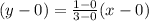 (y-0)=\frac{1-0}{3-0} (x-0)