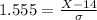 1.555 = \frac{X - 14}{\sigma}