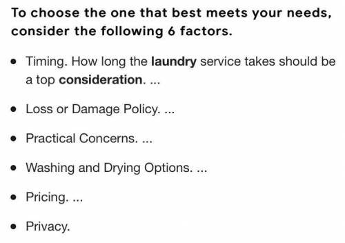 List 5 factors consider in laundering of fabric ​