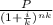 \frac{P}{(1 + \frac{i}{k})^{nk}  }