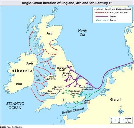 Explain the anglo-saxon invasion, and eventual control of england
