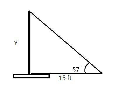 6) From a point on the ground 15 ft. From the base of a flagpole, the angle of elevation of the top