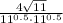 \frac{4\sqrt{11}}{11^{0.5}\cdot 11^{0.5}}
