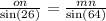 \frac{on}{ \sin(26) }  =  \frac{mn}{ \sin(64) }