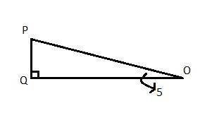 In ΔOPQ, the measure of ∠Q=90°, the measure of ∠O=5°, and PQ = 4.6 feet. Find the length of QO to th