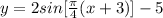 y=2sin[\frac{\pi}{4}(x+3) ]-5