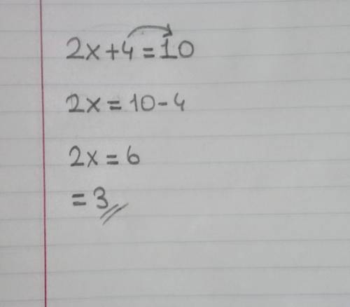 Help
solve 2x+4=10
Brainliest
