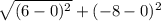 \sqrt{(6-0)^2}+(-8-0)^2